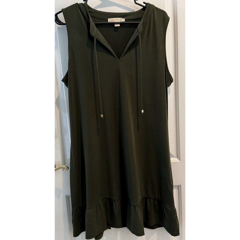 Michael Kors Scuba V-neck Dress Fit Flare Fall XL Gorpcore City Business Work